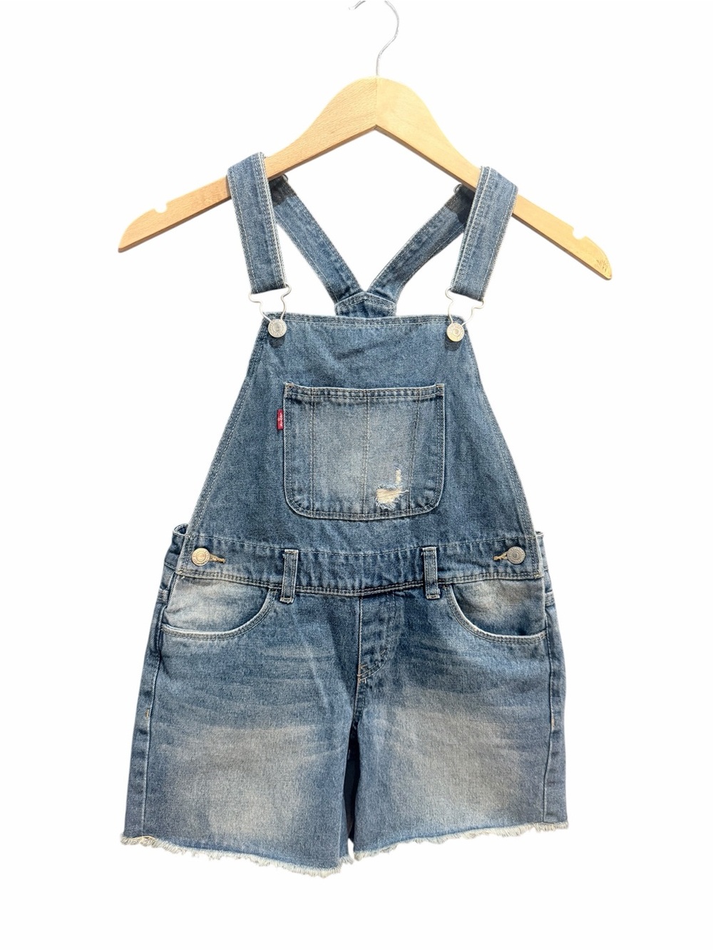 Levi's Faded Blue Denim Short Overalls for Kids